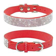 Dog Collar For Small Dogs, Lightweight Adjustable Microfiber Leather Suede Bling Dog Collars,Pink Dog Collar Cat Collar, Rhinestone Dog Collar. - Multicolor - View 22