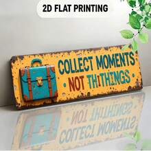 Vintage Travel Theme Decorative Hanging Sign With Suitcase Pattern And Text, Suitable For Cafes, Offices, Travel Agencies, And Inspirational Decor - A - View 1