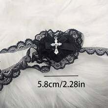 Punk Cross Eye Mask With Bow, Sweet Cool Lolita Dark Gothic Style, Fashion Eye Accessory, Cosplay Party Costume Accessory - Multicolor - View 14