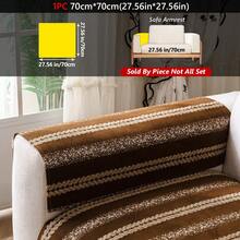 1Pc Anti-Scratch Striped Sofa Pad, Textured Woven Couch Cover, Pet-Friendly Non Slip Sofa Protector For Home Decor - Multicolor - View 38