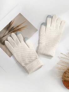 2 Pairs Women's Winter Touchscreen Fuzzy Lining Warm Thick Soft Comfortable Gloves, Provide Warmth And Keep Your Hands Warm In Cold Weather - B - View 6