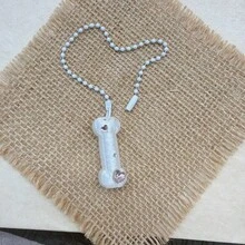 You Can Make Your Own White Diamond Letter Car Rearview Mirror Hanger. It Features A Silver Bead Chain Design, With An Elegant Shiny Cream Texture. It Can Be Easily Hung On The Car's Rearview Mirror And Is A Charming Interior Decoration For Your Car. - Letter Pendant - View 28