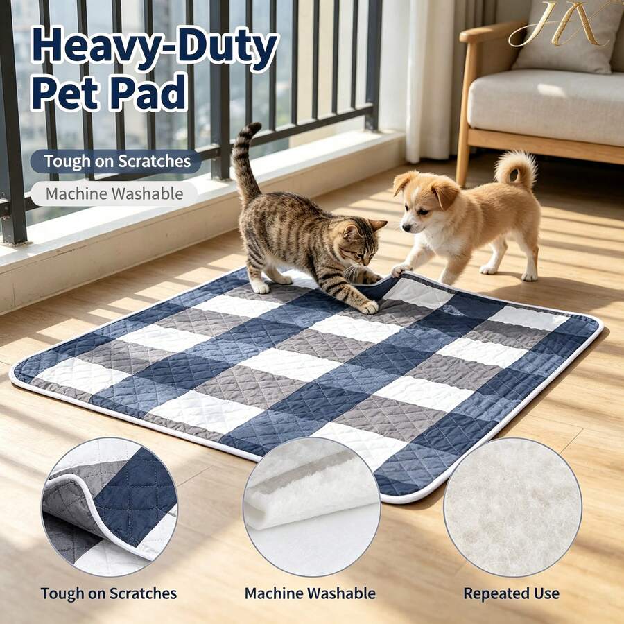 HaoX 2pcs, Washable Pet Pee Pad & Lint Roller Set, Thickened, Highly Absorbent, Scratch-Resistant, Reusable, Soft Comfortable, Minimalist Stylish Design, All-Season For Dogs Cats. Dog Cat Stuff Puppy Keep On She In Multifunctional Pet Waterproof Mat Carpet Foldable Storage Portable Living Room Bedroom Balcony Indoor Outdoor Pet Cushion Picnic Mat - one-size - View 1