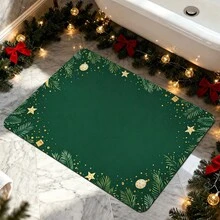 1pc Green Christmas Diatomaceous Earth Absorbent Mat, Washing Machine Pattern Top Cover Pad, Non-Slip Rubber Bottom, Quick-Dry Drainage Mat, Multi-Purpose Protective Pad For Washing Machine, Dryer, Refrigerator, Coffee Station, Modern Kitchen And Laundry Room Home Decor - Green - View 3
