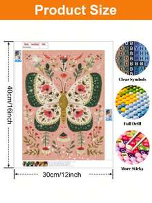 1 DIY Full Diamond Mosaic Diamond Painting, Butterfly Flower Pattern, 5D Hand-Made Diamond Painting Crafts, Suitable For Home Decoration. - A - View 4