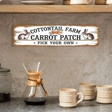 Vintage Easter Metal Sign - Rustic Style 4x16 Inch Wall Decor With Rabbit And Carrot Design, Perfect For Home Kitchen, Cafe, Bakery Or Farmhouse Wall Art, Farmhouse Home Decor (Random Style) - A - View 12