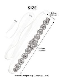 1 buah Sabuk Pengantin Berkilau dengan Rhinestone dan Pita Kristal untuk Gaun Pengantin, Pesta Prom & Aksesori Kostum Halloween - MultiWarna - View 7