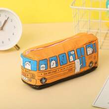 1pc Creative Cartoon Style Large Capacity Bus Shaped Pencil Case For Students, Korean Style - Multicolor - View 15