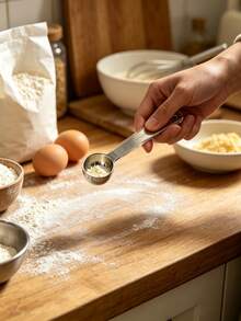 Six Pieces Baking Stainless Steel Measuring Spoon, Kitchen Sugar Powder Control Spoon, Coffee Flour Special Dosage Spoon - Silver - View 3