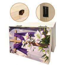 1pc Wooden Storage Box, Cross And Lily Design, Prayer Box, Compact Gift Organizer, Home Altar Memorial Organizer, Church Decor, Personal Devotion, Rustic Christian Decor - Multicolor - View 6