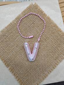 You Can Make Your Own White Diamond Letter Car Rearview Mirror Hanger. It Features A Silver Bead Chain Design, With An Elegant Shiny Cream Texture. It Can Be Easily Hung On The Car's Rearview Mirror And Is A Charming Interior Decoration For Your Car. - Letter Pendant - View 42