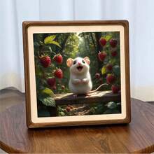 2D Flat Printing 1pc Suitable For Four Seasons Animal Theme: Forest White Mouse & Raspberry Pattern, Frameless DIY Diamond Painting, Mosaic Handmade Art Painting Set, Home Decor Painting, Suitable As Holiday Gift - No Frame - View 5