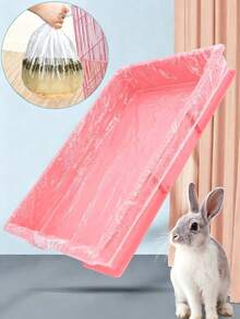 50pcs Disposable Plastic Rabbit Cage Liner Film, Clear Waterproof Litter Pan Cover Mat For Guinea Pigs, Bunny, Hamsters, Chinchillas, Leakproof Waste Bag For Quick Cage Cleaning, Small Animal Toilet Box Film & Indoor Pet Care Supplies - White - View 1
