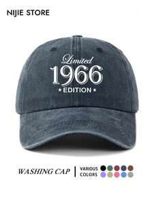 1pc "1966EDITION" Funny Letter Print Design Baseball Cap, Lightweight Comfortable Adjustable Sun Protection Multi-Function Baseball Cap, Vintage Washed Cap, Unisex Baseball Cap, Suitable For Daily Wear, Commuting, Outdoor Activities And Other Occasions - A - View 7