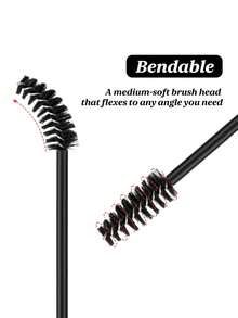 200pcs Disposable Mascara Wands, Spoolie Eyelash Brush, Eyebrow Brush & Brow Comb With Storage Case, Lash Extension & Eyebrow Grooming Makeup Applicators - Multicolor - View 3