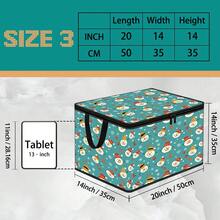 1pc 2DFat. Thickened Foldable Zipper Storage Box, Green Cartoon Snowman Full Print Design, Can Store Clothes, Bedding, Nail Tools, Holiday Miscellaneous Items, Fits Under Bed, Suitable For Bookshelf Organization, Car Trunk Storage, Cosmetics, Hair Styling Tools, Office, Home Organization, Blankets, Daily Small Items Large Capacity Storage, Wardrobe Placement And Moving Packing, Zipper Closure Secure Handle Reinforced Weight-Bearing Durable - Multi-color - View 12