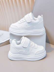 1 Pair Baby Soft Sole White Sneakers, Suitable For All Seasons - White - View 1