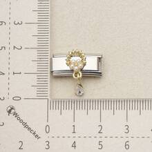 1PC Stainless Steel Italian Modular Bracelet Charm, Enamel Cute Butterfly Heart & Flower Pendant, DIY Bracelet Jewelry Making Supplies - 0.9x2cm Module - View 20