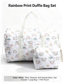 2pcs Waterproof Baby Diaper Bag Large Capacity Multi-Pocket Mom Diaper Tote Bag With Stroller Strap Lightweight Diaper Changing Bag - Multicolor - View 6