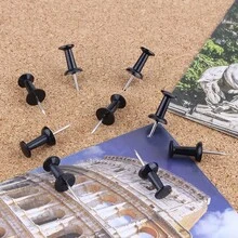 120pcs Black Push Pins, Plastic Head T-Pins, For Cork Board, Wall Hanging And Office Use - 120pcs Black I-shaped Nails - View 4