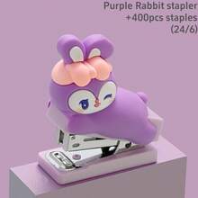 1 Set Stapler - Mini Doll Stapler 400pcs 24/6 Staples, Cartoon Bear Rabbit Duck Portable Animal Binder Cliper, Office Binding Tools, Back To School - Multicolor - View 15
