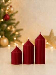 4pcs Gift Box Set Roman Column Beige Scented Candles, Smoke-Free Aromatic Candles, Burn Time Up To 72 Hours, Includes Fragrance, Pointed Cylindrical White Candles, Suitable For Home Decor - Fine-toothed Pointed Tip - View 15