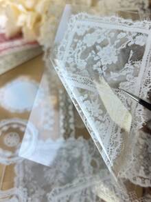 1 Book 30 Sheets Vintage White Lace Trim Decorative PET Stickers For Planner - DT1846 - View 6