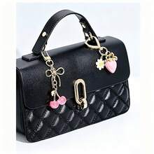 4pcs Handbag Charms, Cute Cherry Bow Keychain Wallet Accessories Pendant - Multicolor - View 3