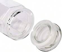2-Piece Set Octagonal Glass Storage Jars (With Glass Lids), 230 Ml, 8 * 12.6 Cm, Transparent Glass Jars, Suitable For Storing Spices And Sweets As Well As Kitchen Decoration - Clear - View 7
