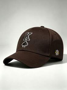 1pc Gothic Men Hat K Of Spades Embroidered Side AR Printing Baseball Cap Adjustable Design Perfect For Outdoor Excursions Hiking And Everyday Wear - Multicolor - View 5