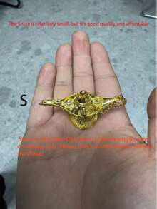 复古魔法灯服饰及配饰礼品，经典阿拉伯道具花盆装饰（金色），奢华金色图案搜索横幅，魔法灯，宫廷宴会装饰品，魔法灯，魔法灯工艺装饰品 - 金色 - 查看 11