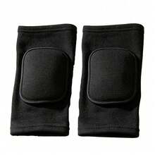 1 Pair Thickened Foam Sports Knee Pads, Black With White Trim, High Elasticity Fit, Anti-Collision Cushioning Stable Protection, Suitable For Outdoor Cycling Men - Multicolor - View 11