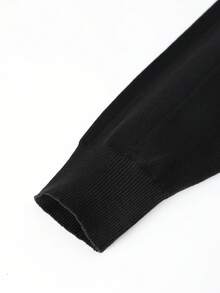 Men's Autumn/Winter Ribbed Button Sweater, Long Sleeve Casual Daily Outdoor Knit Pullover - Black - View 3