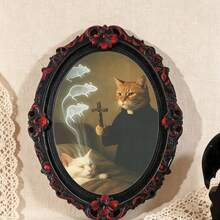 Creative Multi-Style Vintage Animal Wooden Fridge Magnets, European Carved Photo Frame, Cat & Dog Stickers, Home Decor - one-size - View 5