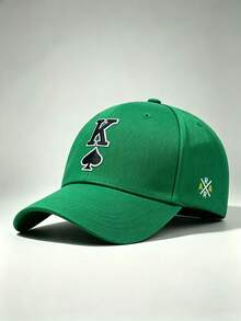 1pc Gothic Men Hat K Of Spades Embroidered Side AR Printing Baseball Cap Adjustable Design Perfect For Outdoor Excursions Hiking And Everyday Wear - Multicolor - View 7