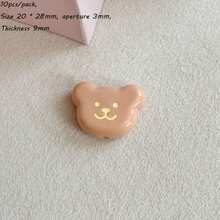 Solid Color Dripping Oil Smiling Face Acrylic Bear Head Pendant DIY Handmade Keychain Bag Hanging Accessories Gift Matching - Multicolor - View 33
