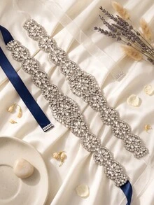 1 buah Sabuk Pengantin Berkilau dengan Rhinestone dan Pita Kristal untuk Gaun Pengantin, Pesta Prom & Aksesori Kostum Halloween - MultiWarna - View 6