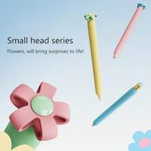 Flower Head Creative Retractable 0.5mm Black Neutral Pen, Flower-Shaped, Fun Writing, Simple Healing Style, Suitable For Adult Writing, Note-Taking, Journaling, Art Enthusiasts - Multicolor - View 5