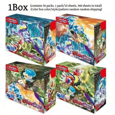 Splendor 1 Box Trading Card Game, 10 Cards Per Pack, 36 Packs Total 360 Cards, SCARLET VIOLET English Version, Collectible Trading Card Game Set, Hobby Collection Card Toy, Birthday Holiday Gift, Classmate Gift, Halloween, Christmas Collectible, Rich Card Deck Collection Reserve, Brand New Original Unopened, Suitable For Card Players To Expand Battle Deck, Meet Collection Enthusiasts' Card Gathering Needs (Color/Style/Pattern Of Color Box Randomly Shipped)