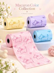 Macaron Color Pet Waste Bags, Thickened Portable Dog Poop Bags, Disposable Diaper Bags, Scented Dog Waste Bags, Leak-Proof And Durable, - A - View 1