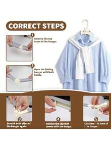 2/1pc Multifunctional Folding Travel Clothes Hanger, Portable Drying Rack, Suitable For Business Travel, Compact Folding Hanger, Suitable For Home, Dorm, Camping, Cruise, Travel Essential, Space-Saving, Ideal Gift For Parents On Mother's Day And Father's Day - Multicolor - View 4