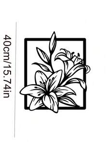 1件优雅简约金属壁饰，镂空盛开的百合花设计，适用于家居、办公室、花园、商店等场所，坚固耐用的铁质结构，可拆卸重复使用，是乔迁新居和节日送礼的绝佳选择。 - 黑色 - 查看 9