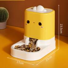 2-In-1 Automatic Pet Feeder And Water Dispenser Set, Independent Combination Design, Gravity-Fed Cat Food Feeder, Large Capacity Dog Food Water Station, Cute Cartoon Design Suitable For Kittens, Puppies And Small Pets - Large Capacity - View 10