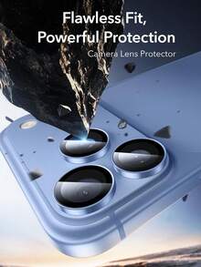 3片裝 [2026新款] 9H鋼化玻璃相機鏡頭保護膜，適用於 Duo/18 Pro Max/18 Pro，淺藍色，高清透明，防刮、防指紋、防裂、無氣泡，易安裝，可搭配手機殼使用，時尚女孩生日禮物 - 淺藍色 - 查看 6