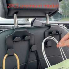 1/2/4pcs Car Seat Headrest Hook Storage Rack, Rear Seat Storage Hook, Can Hang Bags, Phone Holder, Sunshade And Car Refrigerator, Space-Saving Travel Car Accessory - Black - View 12