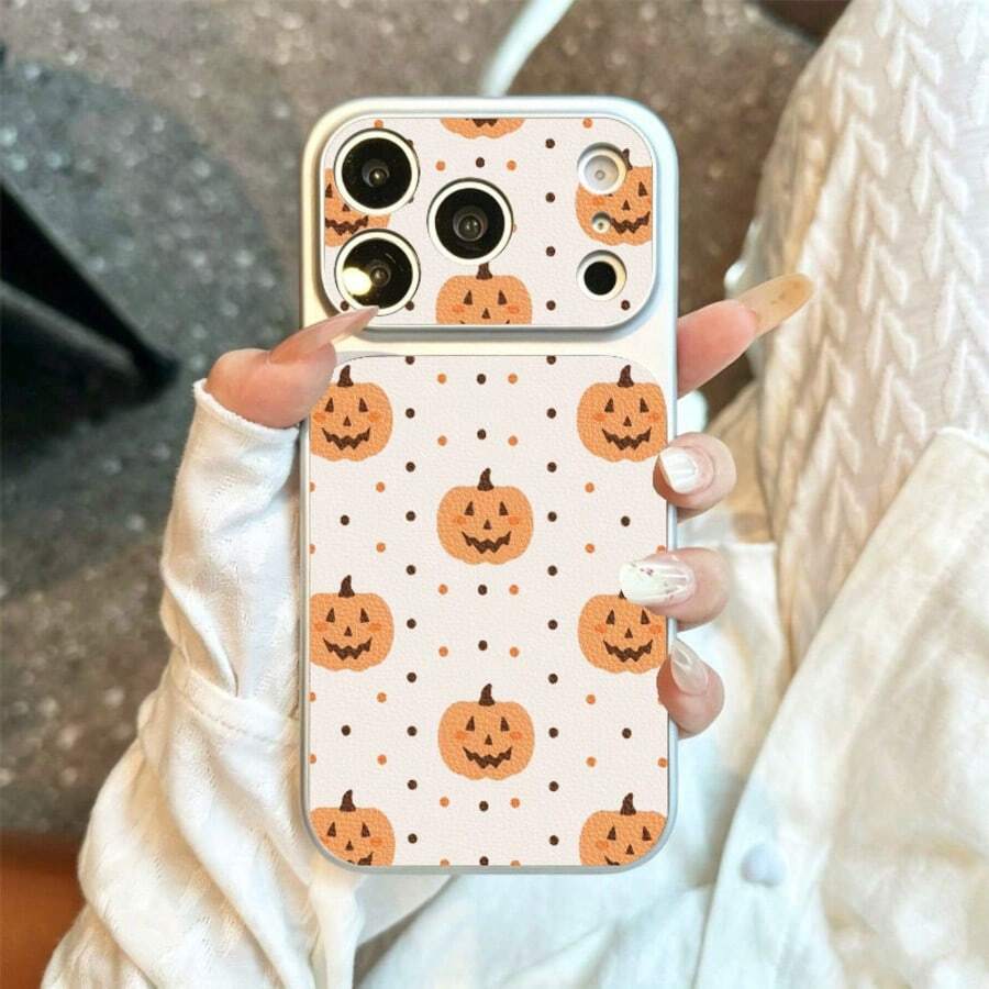 1 buah Casing Ponsel Motif Kepala Polkadot Lucu Bahan TPU Cocok Untuk iPhone 17 Pro Max/17/16 Pro Max/15/14/13/12/11 Pelindung Ponsel Soft Shell Anti-Jatuh Cakupan Penuh - Perak - View 1