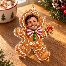 1pc Custom Photo Name Santa Sack Christmas Ornament, Personalized Photo In Santa Gift Bag Acrylic Tree Hanging, Snowman Reindeer Gingerbread Ornament,Funny Xmas Keepsake Gift,Christmas Gift - Multicolor - View 10