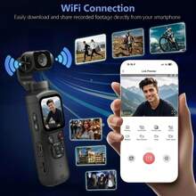 4K Pocket Camera For Vlog, 75MP Handheld Vlog Camera, 330° Rotating Lens, Wireless, With 64G TF Card, 1.72-Inch Touchscreen, Face Tracking, Tripod, Pocket Camera For Daily Recording - View 7