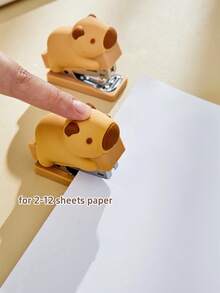 1 Set Stapler - Mini Doll Stapler 400pcs 24/6 Staples, Cartoon Bear Rabbit Duck Portable Animal Binder Cliper, Office Binding Tools, Back To School - Multicolor - View 8