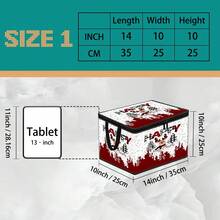 Thickened Storage Bag, Foldable Clothing & Bedding Storage Bag, Dorm Essentials, Suitable For Blankets, Bedding, Wardrobe, Under Bed And Dorm Storage, Ideal For Moving, Laundry And Space-Saving Room Organization, Christmas Edition Premium Digital Printed Pattern - Multi-color - View 10
